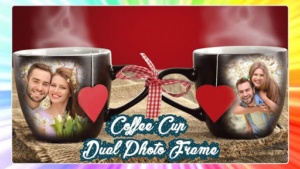 Coffee Cup Dual Photo Frame