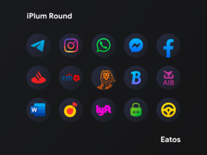 iPear Black - Round Icon Pack