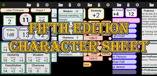 Fifth Edition Character Sheet v1.75 (Premium)