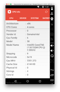 CPU info - cpu z