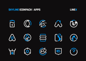 SkyLine Icon Pack : LineX Blue
