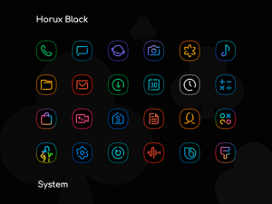 Horux Black - Icon Pack