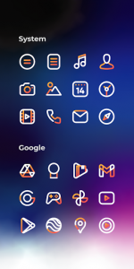 Aline Orange icon pack - linear white & orange