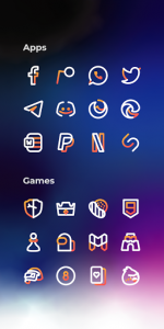 Aline Orange icon pack - linear white & orange