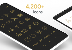 Lines Gold Pro - Icon Pack