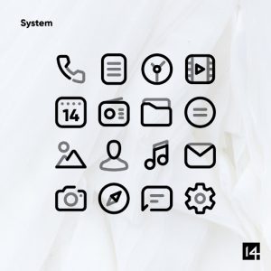 Aline Black: linear icon pack