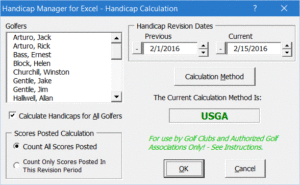 Handicap Manager v7.0.3.0 for Excel