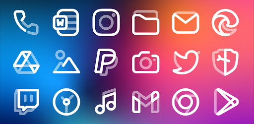 Aline White: linear icon pack 2.5.8 (Patched)