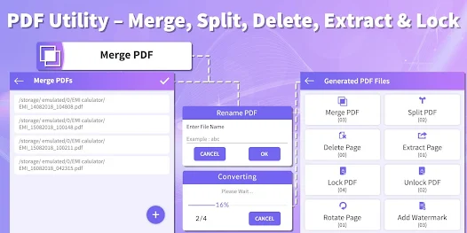 PDF Utility – Merge, Split, De