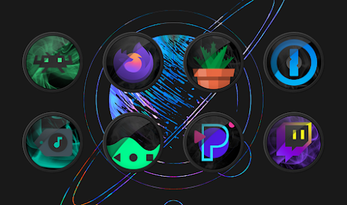 Black Smoke Rings Icon Pack 15.0.0 (Patched) Pic