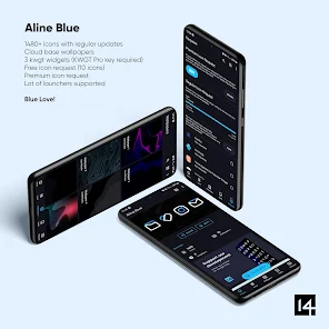 Aline Blue: linear icon pack